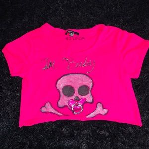 (SOLD) ORIGINAL “IM BABY” PINK CROP TOP💋